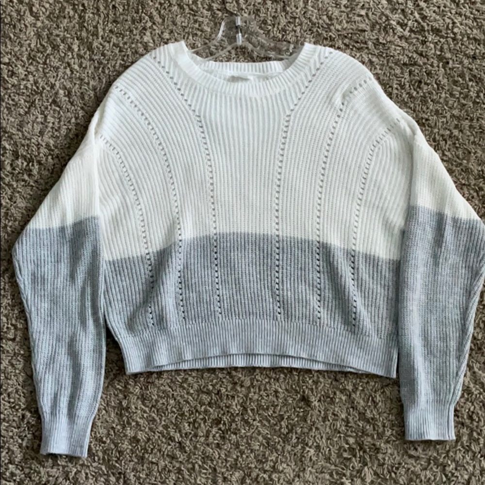LIKE NEW Garage White/Grey Sweater